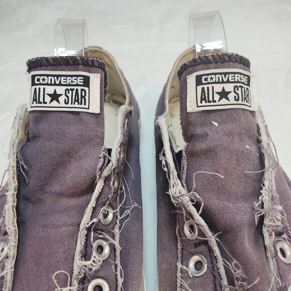 Converse Shoes Mens 13 Purple Laceless Faded Grunge Punk Destroyed Slip Ons Worn - Picture 5 of 15